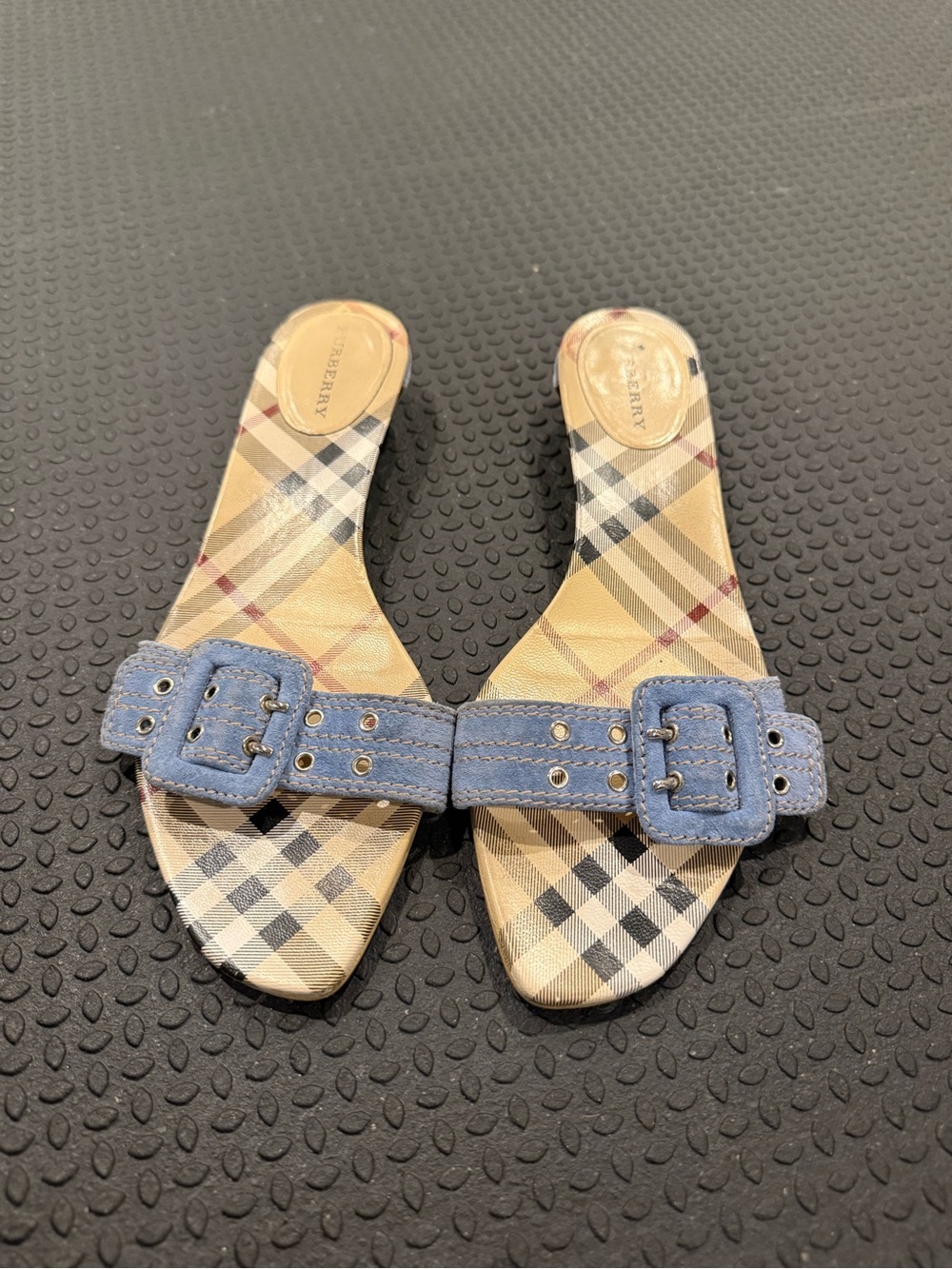 Burberry Blue Slide Sandals